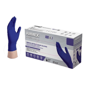 AMMEX Professional Indigo Nitrile PF Examination Gloves