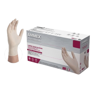 AMMEX Professional Ivory Latex PF Examination Gloves