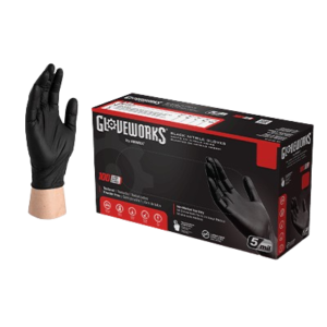 Gloveworks Black Nitrile PF Industrial Gloves