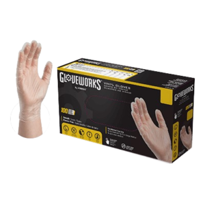 Gloveworks Clear Vinyl PF Industrial Gloves