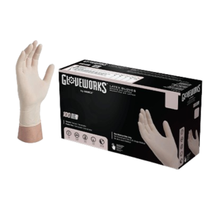 Gloveworks Ivory Latex PF Industrial Gloves