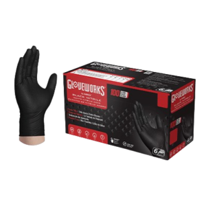 Gloveworks RDT Black Nitrile PF Industrial Gloves