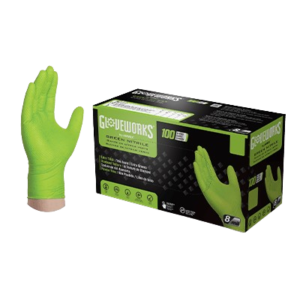 Gloveworks RDT Green Nitrile PF Industrial Gloves