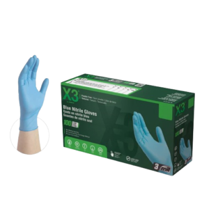 X3 Blue Nitrile PF Industrial Gloves