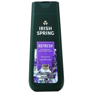 Irish Spring WH-DO1-0000046 REFRESH Face & Body Wash Epsom Salts Lavender Scent 20 Oz