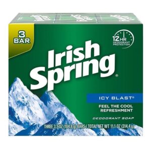 Irish Spring WH-DO1-0000054 Icy Blast Deodorant Bar Soap for Men 3.7 Oz