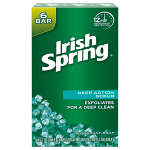 Irish Spring WH-DO1-0000058 Deep Action Scrub 6 Bar Soap 3.7 Oz