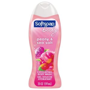 Softsoap WH-DO1-0000074 Pink Peony & Sea Salt Exfoliating Body Wash 20 Oz